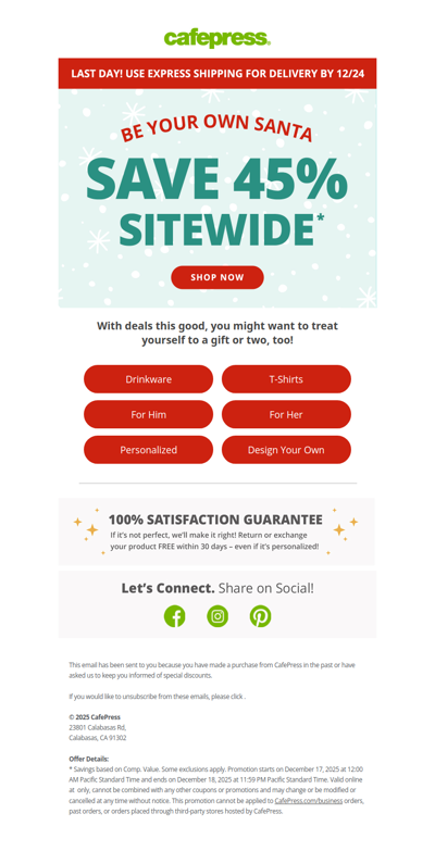 Very Merry LAST CHANCE for 45% Savings!