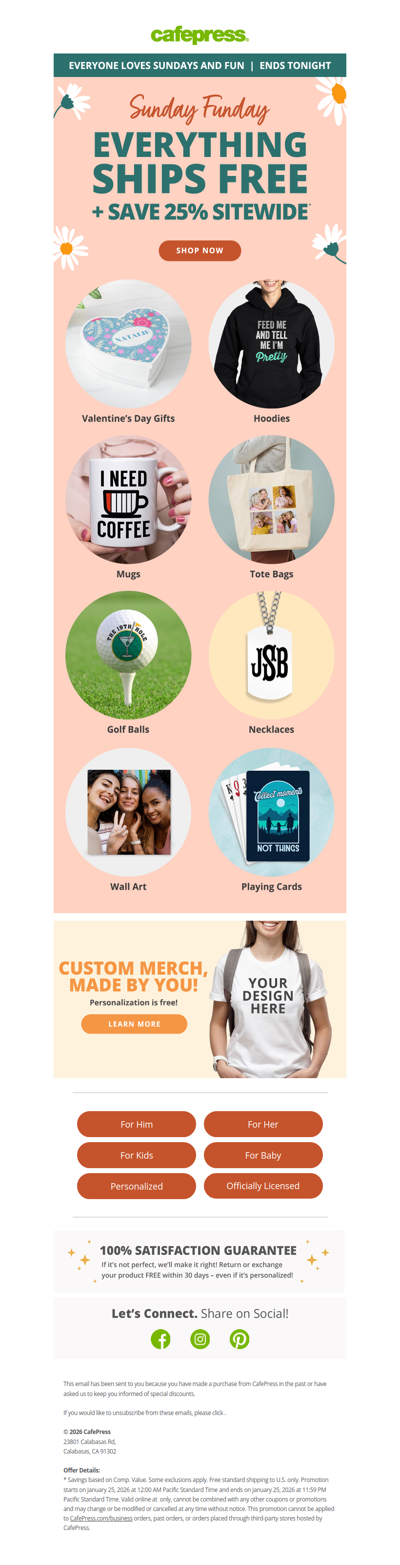 Free Shipping & Save 25% Sitewide!