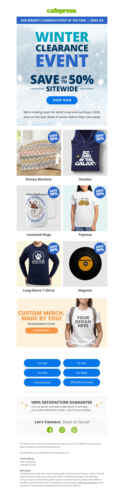 ☃️ Save up to 50% Sitewide!