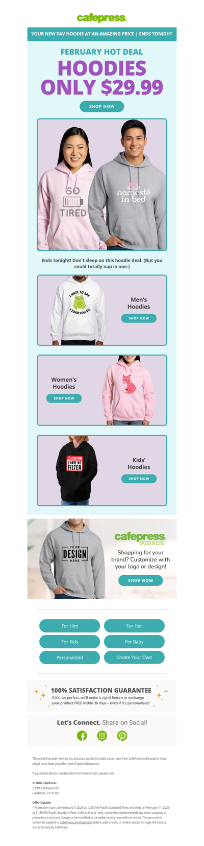 Last Day for $29.99 Custom Hoodies!