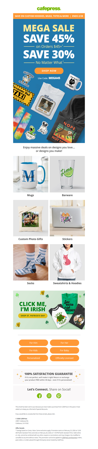 Save 45%! It's Our MEGA Sale.