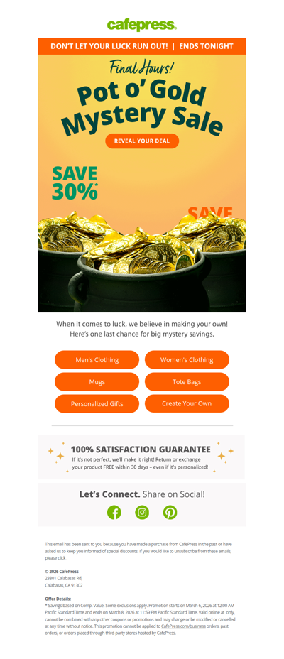 Last Day for Mystery Savings!