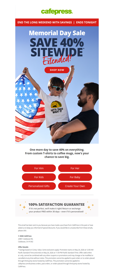 Memorial Day Sale EXTENDED!
