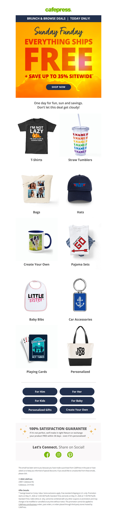 Everything Ships Free + Save up to 35% Sitewide!