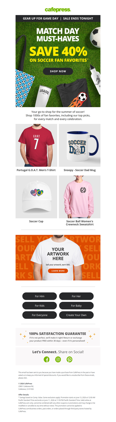 Match Day Must-Haves ⚽ Last Day to Save 40%!