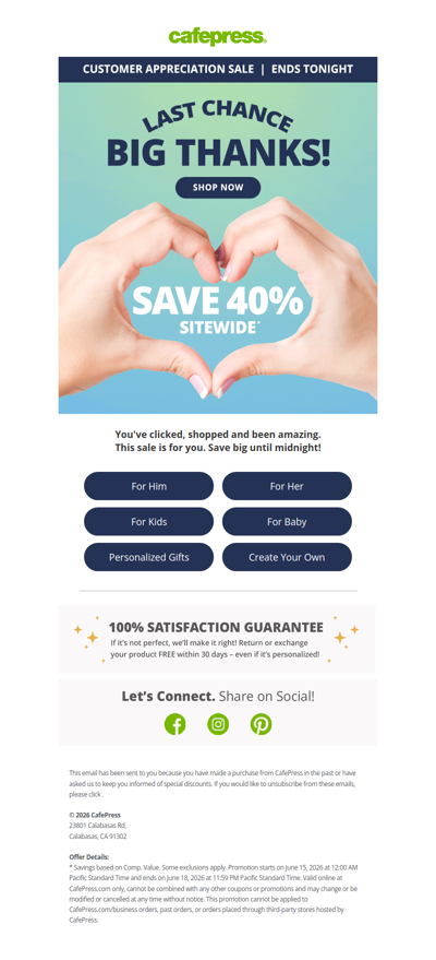 Customer Appreciation Sale ✨ Save 40% ✨