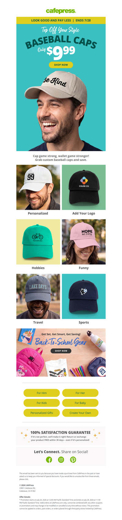 $9.99 Custom Baseball Caps? Yes, Please!