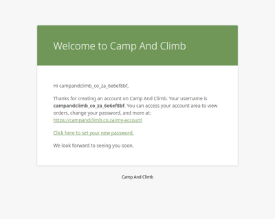 Your Camp And Climb account has been created!