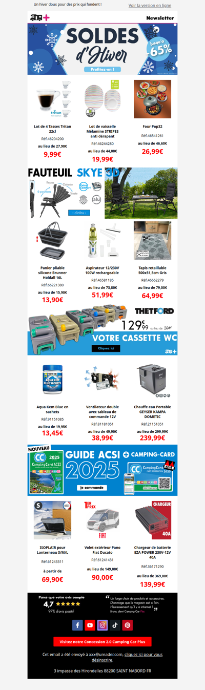 ❄️ Derniers jours pour les soldes d’hiver : Préparez votre camping-car sans attendre !