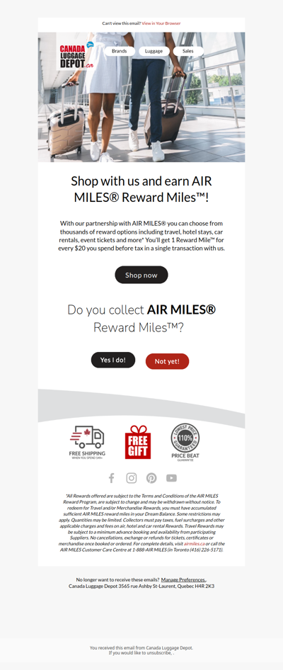 Earn AIR MILES® Reward Miles™ while you shop