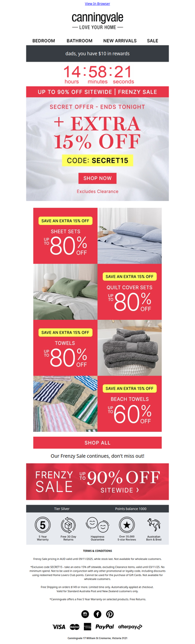 🚨 Extra 15% off Frenzy Sale ends tonight!