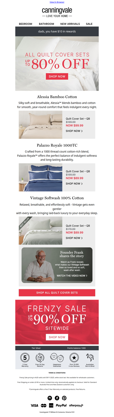 ALL quilt cover sets now up to 80% off!