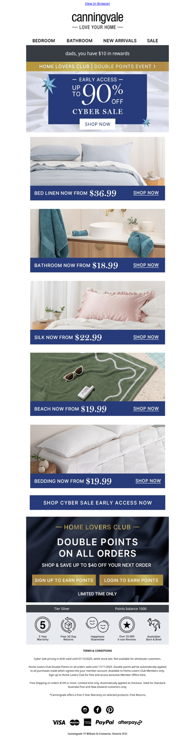 Cyber Sale Early Access on now - up to 90% off sitewide