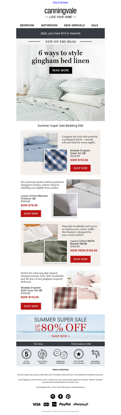 6 ways to style gingham bed linen