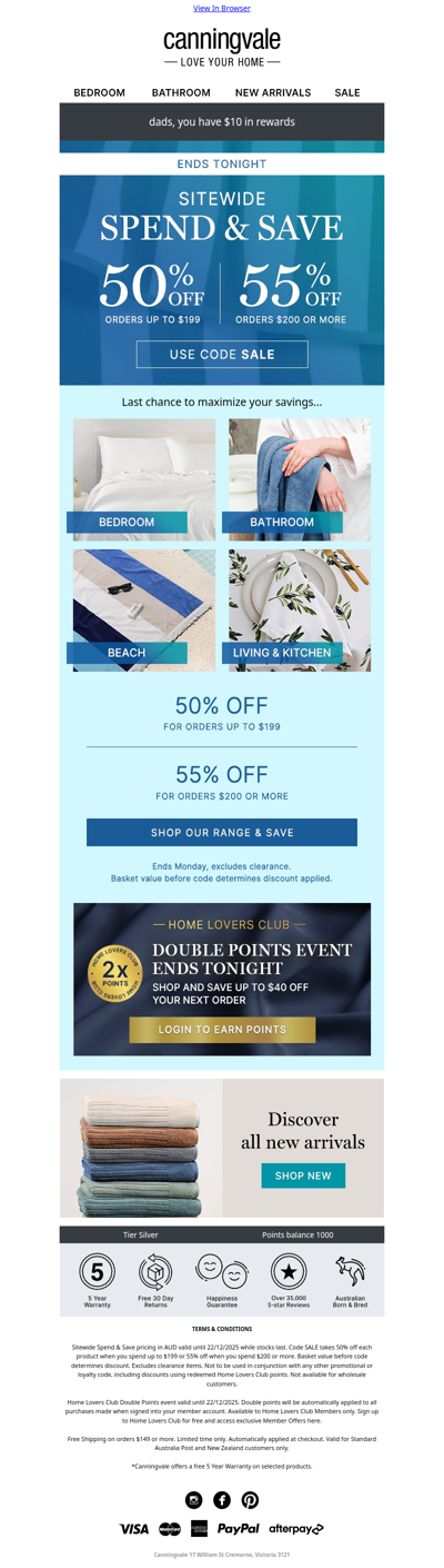 Final hours to save minimum half off with code SALE