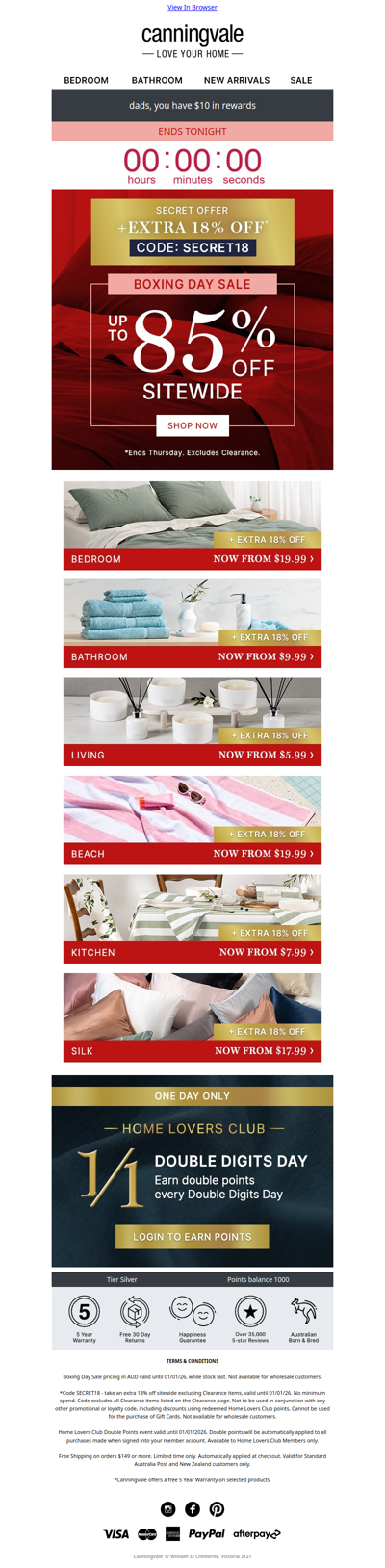 Hurry, your last chance to shop with an extra 18% off | Ends tonight