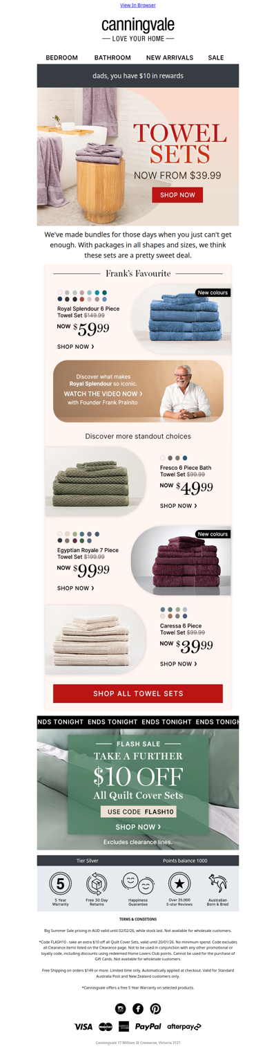🤑 Towel sets now from $39.99