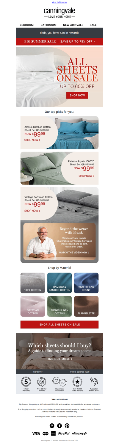 All sheets on sale (yes, all of them!)