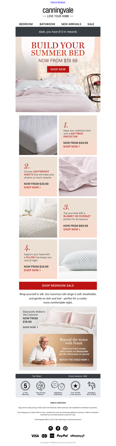 Build your summer bed from only $19.99