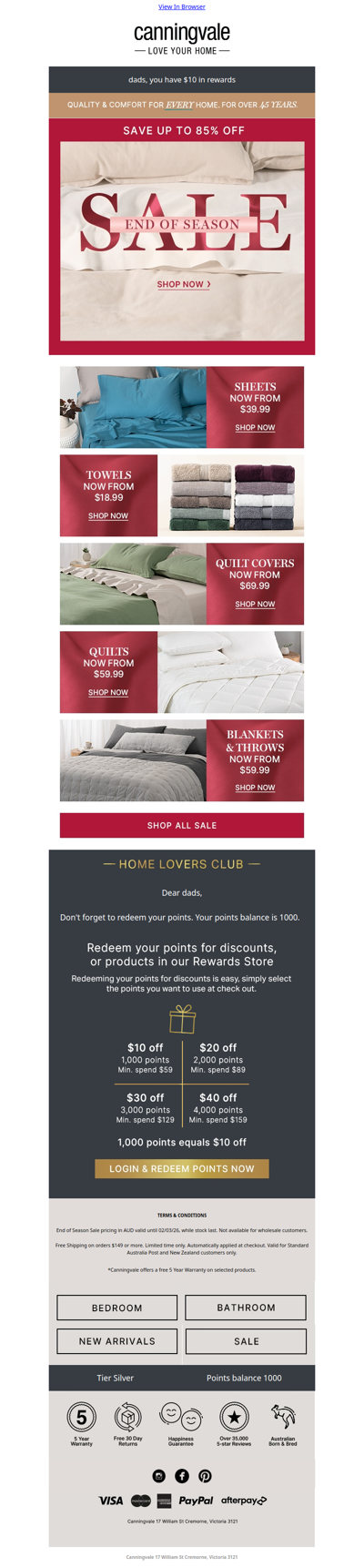 End of Season Sale: Save up to 85% on home essentials