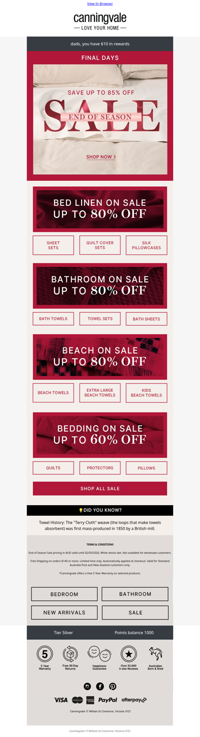 Final days of our End of Season Sale