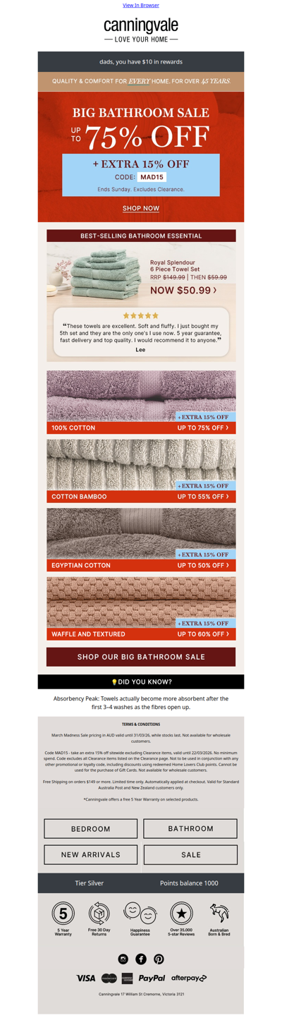 Save on bathroom essentials + discover why towels get better after 3 washes