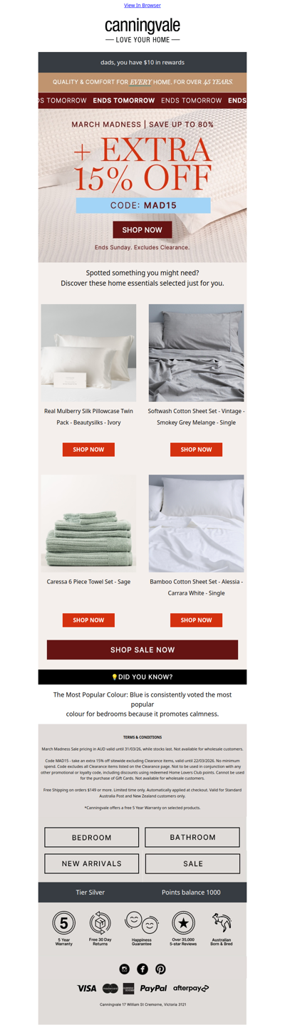 Don’t Miss It: MAD15 Ends Tomorrow & discover the most popular bedroom colour