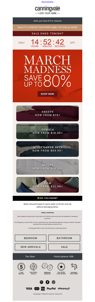 SALE ends tonight + wash coloured towels safely