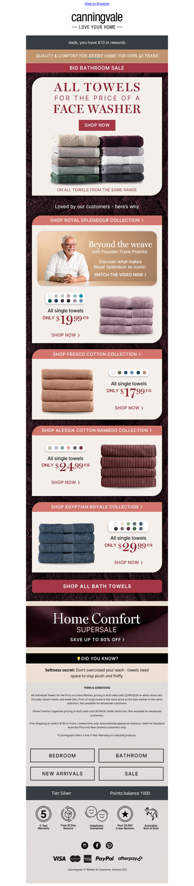 All Towels at Face Washer Prices – Huge Savings 😲