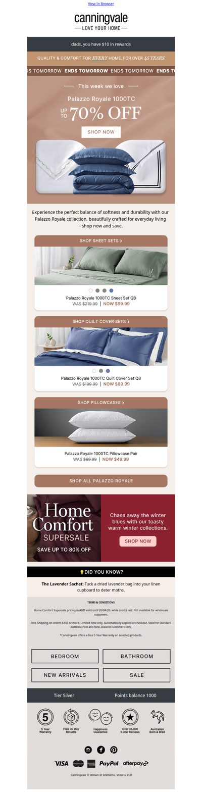 This Week We Love: Palazzo Royale 1000TC up to 70% off + a linen secret