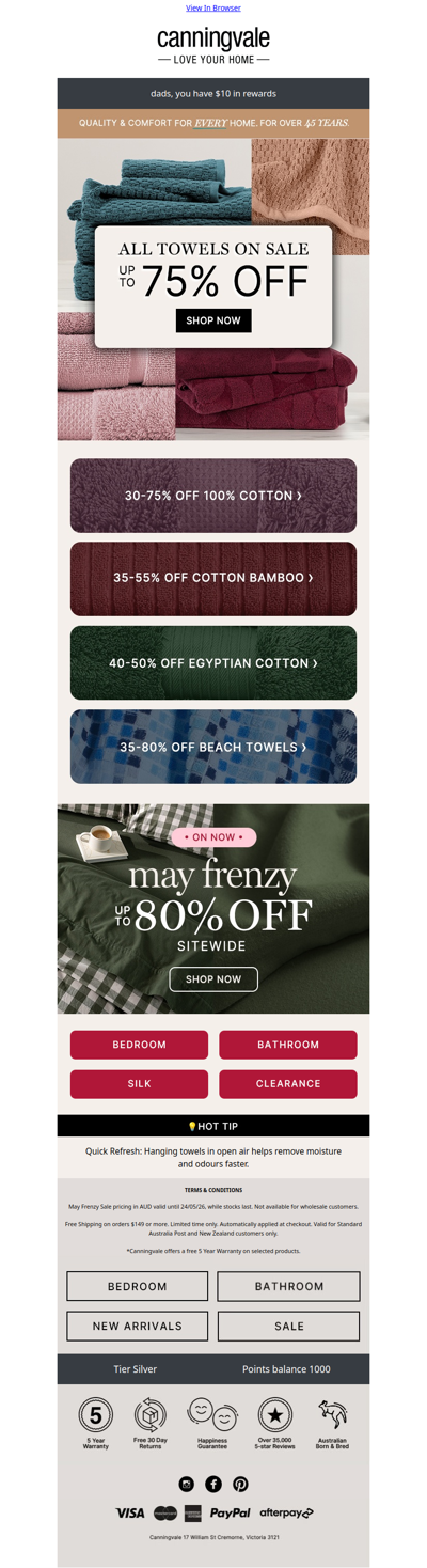 All towels up to 75% off + how to keep them fresher for longer