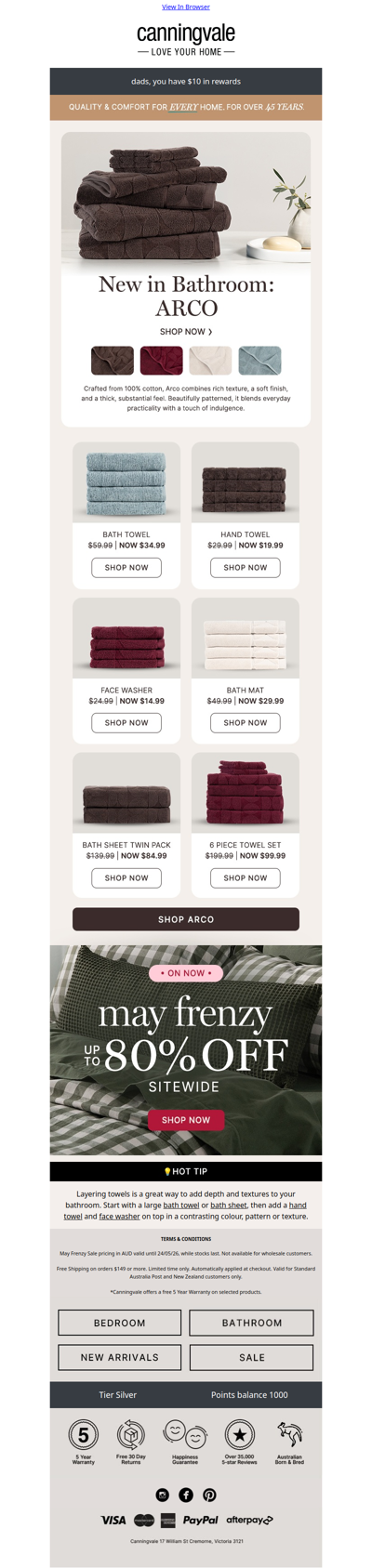 Introducing Arco - our new 100% cotton towel collection