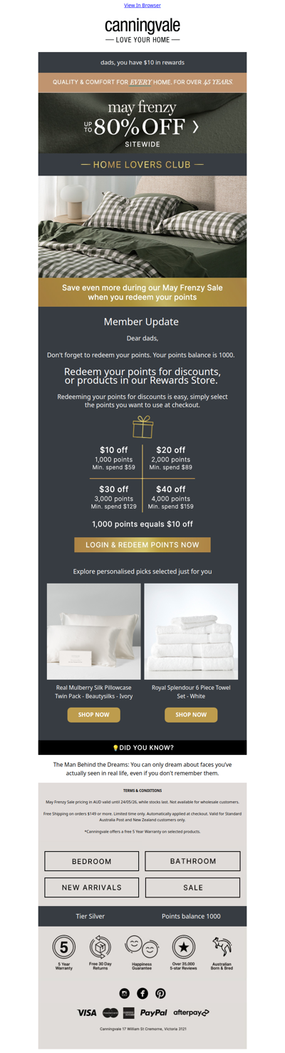 💰 Use your points this May Frenzy Sale + a fun dream fact inside