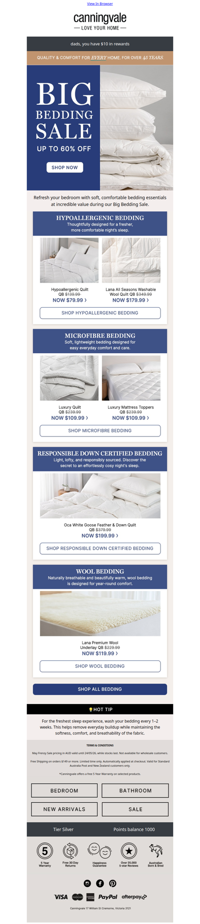 Get up to 60% off bedding + fresh sleep tip inside