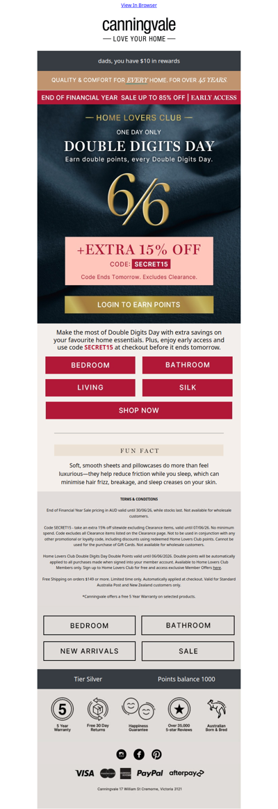Double Digits Day Alert: Save more with SECRET15 and sleep softer