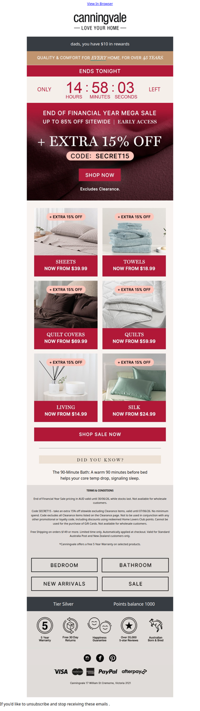 Ends tonight: Extra 15% off
