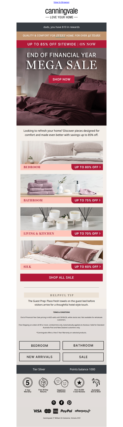 📣 EOFY Sale On Now: Create a guest-ready home for less