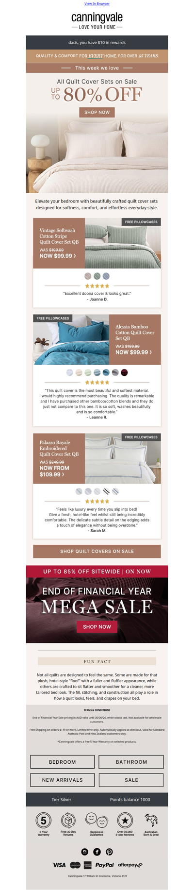 All quilt cover sets up to 80% off - find your perfect quilt feel