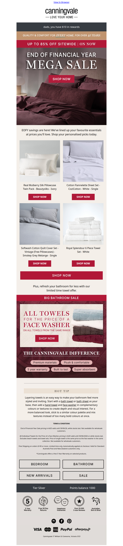 EOFY savings up to 85% off + the secret to a styled bathroom