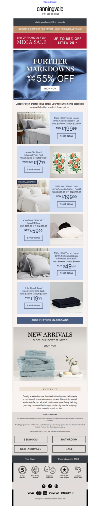 Further markdowns now up to 55% off