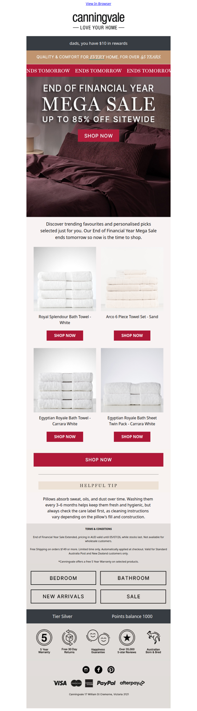 Top picks on sale and EOFY ends tomorrow + the secret to fresher pillows