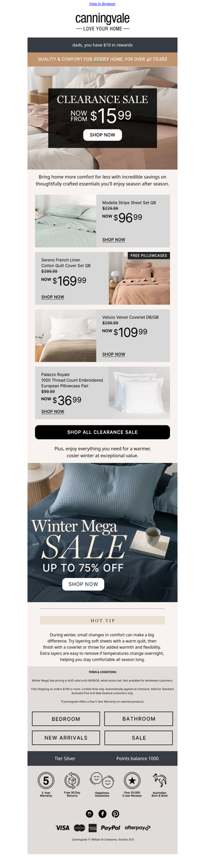 Clearance now from $15.99 and how to stay cosy this winter