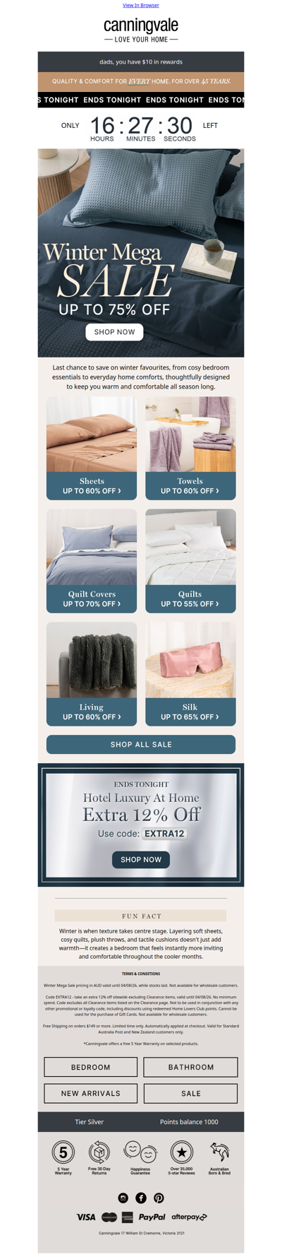Up to 75% off ends tonight and the secret to a cosier bedroom