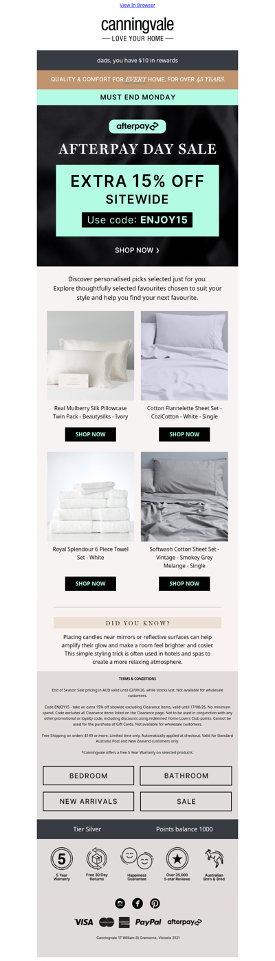 Extra 15% off with ENJOY15 and the secret to a cosier home