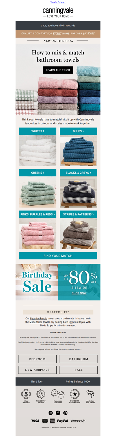 Inside: The trick to mixing & matching towels