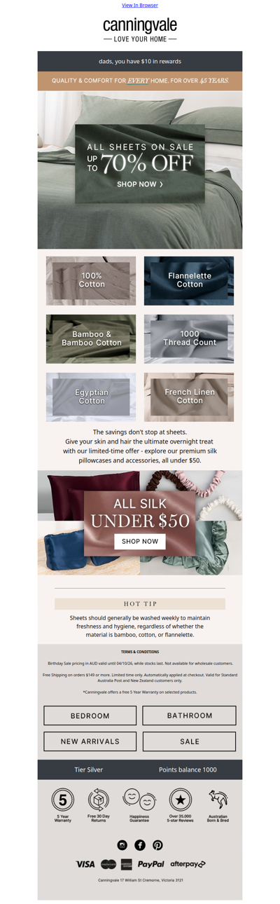 All Sheets up to 70% off. Fresh feels incoming 🫧