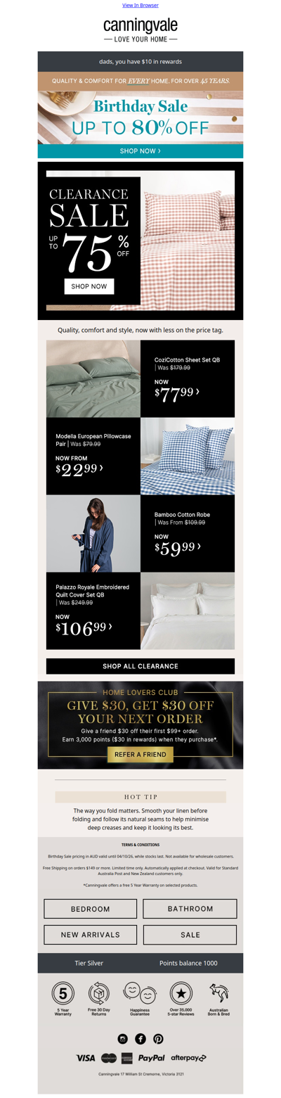 Clearance up to 75% off + smoother linen starts with how you fold