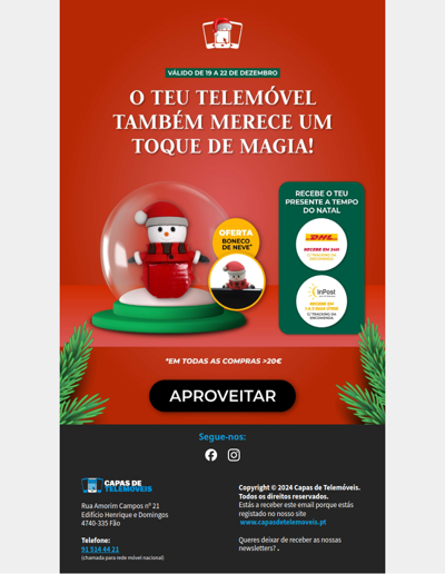 Oferta de Natal em todas as compras >20€