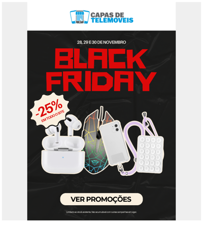 A BLACK FRIDAY chegou ao Capas de Telemóveis! 🙌