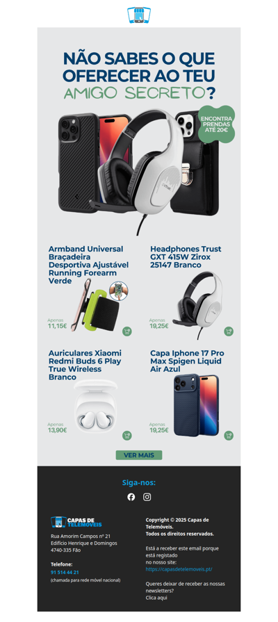 Amigo secreto até 20€? We got you!